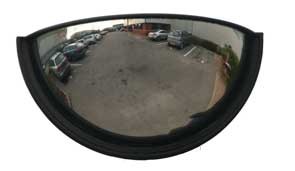 Universal half round safety mirror