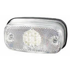 Durite Brand  Clear LED Front Marker Lamp with Reflex Reflector  24v