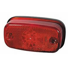 Durite Brand Red LED Rear Marker Lamp with Reflex Reflector  24v