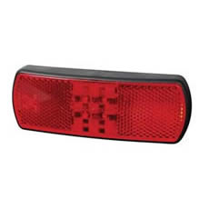 Durite Brand  Red LED Rear Marker Lamp  12v/24v   Reflex Reflector Lamp with Leads
