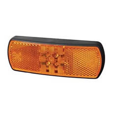 Durite Brand Amber LED Side Marker Lamp; 12v/24v  Reflex Reflector Lamp with Leads