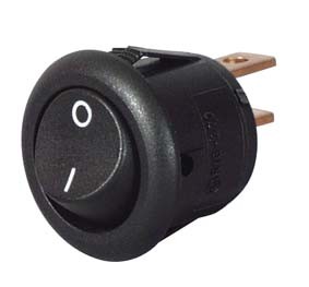Switch Rocker Mini Round On/Off Black Cd1