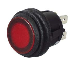 Switch Push/Push Red LED 12/24 volt Cd1