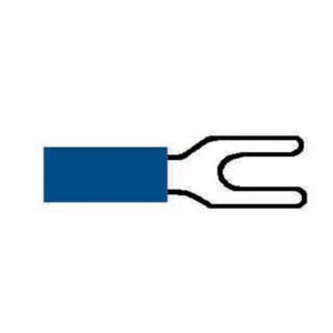 Blue Pre-Insulated Fork Terminals - 3.70mm Pack of 100