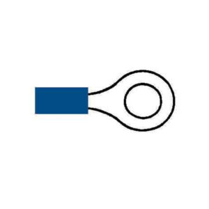 Blue Pre-Insulated Ring Terminals - 6.40mm Pack of 100