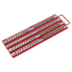 Sealey AK271 Socket Rail Tray Red 1/4", 3/8" & 1/2" Sq Drive