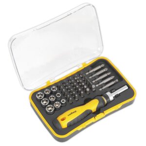 Sealey Socket & Bit Set 45pc Ratchet Screwdriver
