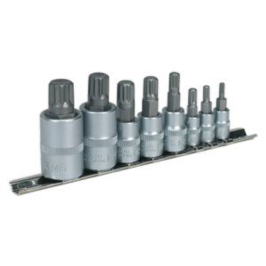 Sealey AK6214 8pc 1/4", 3/8" & 1/2"Sq Drive Spline Socket Bit Set