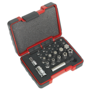Sealey AK6226 23pc 1/4" & 3/8"Sq Drive TRX-P* & Security TRX-TS* Bit Set