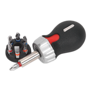 Sealey AK64908 8pc Fine Tooth Stubby Ratchet Screwdriver Set - Platinum Series
