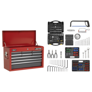 Sealey AP22509BBCOMB 9 Drawer Topchest with Ball-Bearing Slides & 205pc Tool Kit