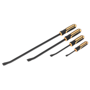 Sealey S01138 4pc Heavy-Duty Angled Pry Bar Set with Hammer Cap