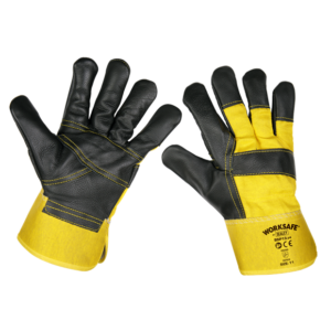 Sealey SSP13 Rigger's Gloves Hide Palm - Pair