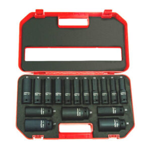 Jefferson JEFISOC12-01 16 Piece 1/2" Deep Impact Socket Set
