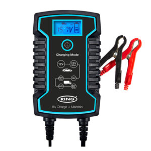 RING RSC808 8A Smart Charger and Battery Maintainer Compatible with Larger Vehicles